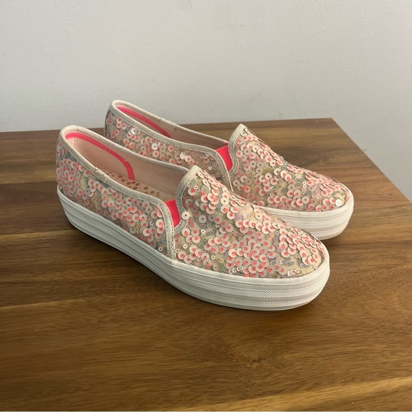 Ked's Oh Joy! Triple Decker Pink Sequin Sneaker size 7 platform - Picture 2 of 10